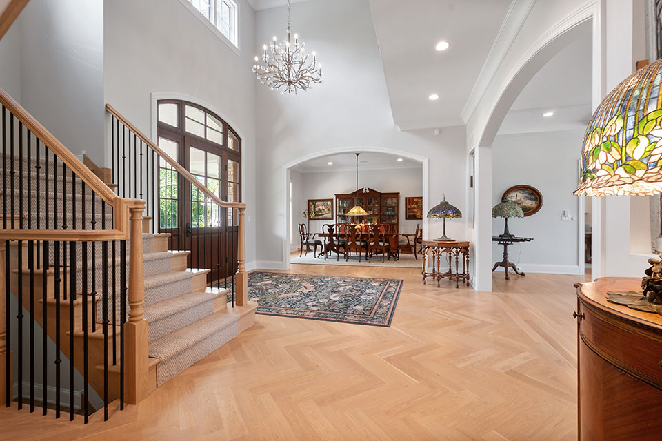 Northfield-Custom-Home-101 - Foyer, Front Door, Stairs - Globex Developments Custom Homes