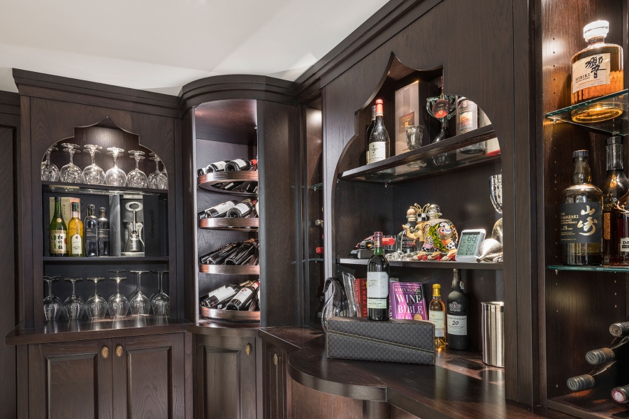 Left Side View of Custom Wine Cellar