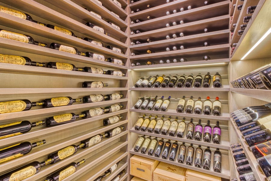 Angled View of Wine Cellar