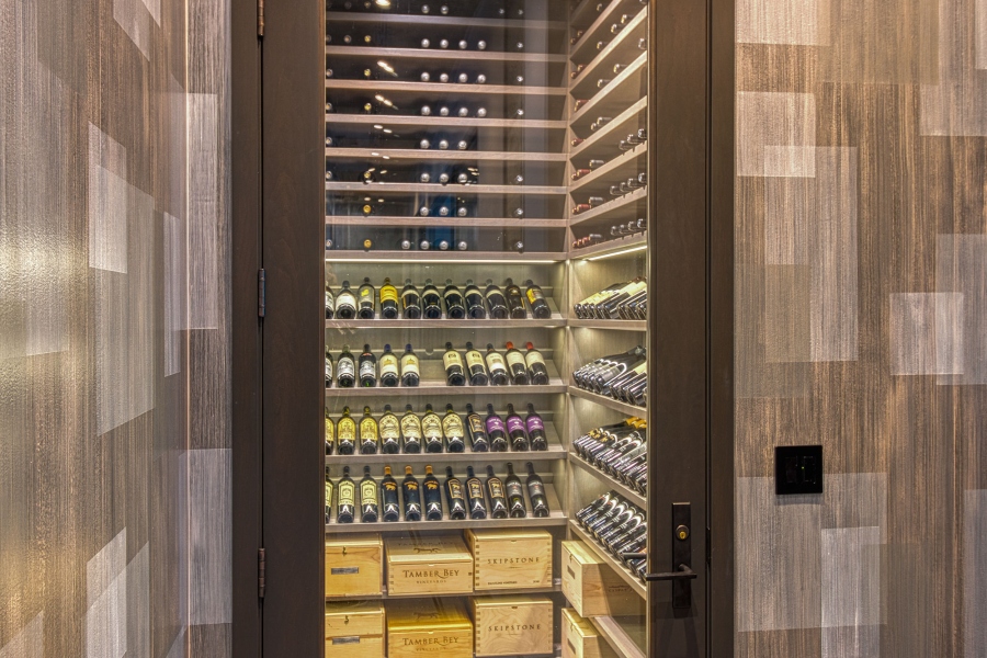 View of Wine Cellar Through Closed Door
