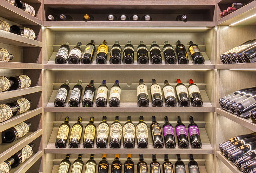 Vertical View of Wine Cellar