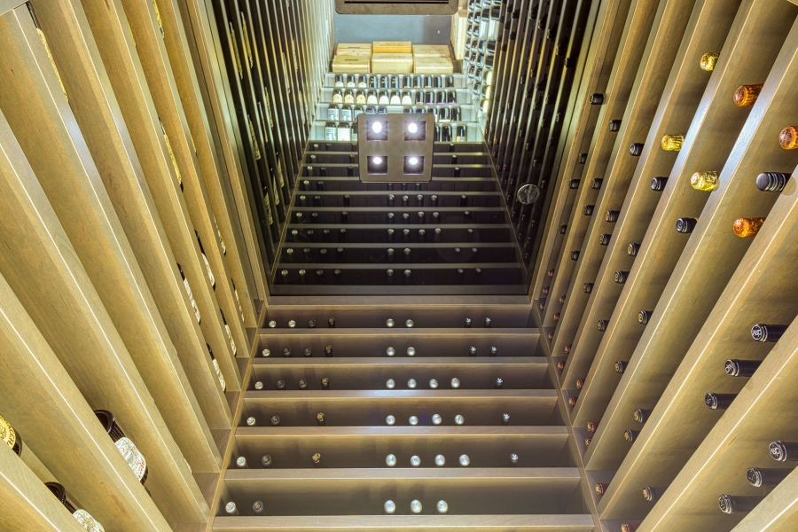 View of Wine Cellar Mirrored Ceiling