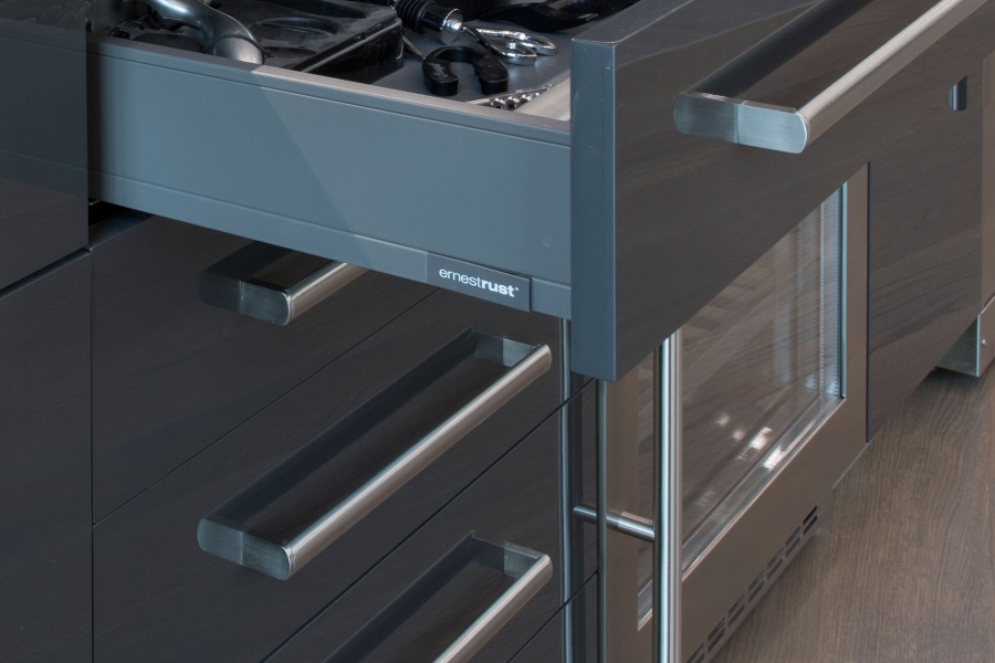 Detail of Drawers in Modern Custom Kitchen