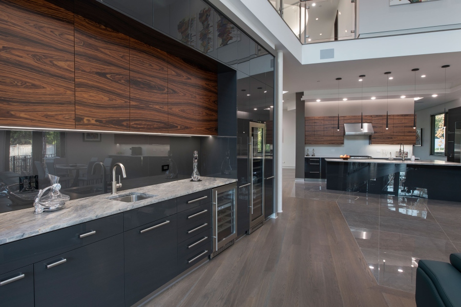 Sleek and Modern Custom Kitchen Bar