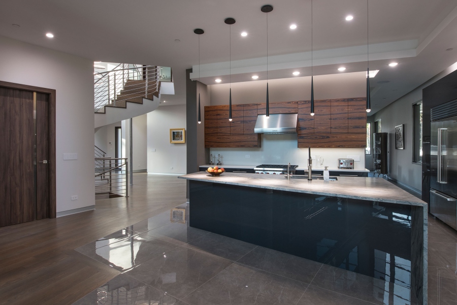 Front View of Modern Kitchen Island