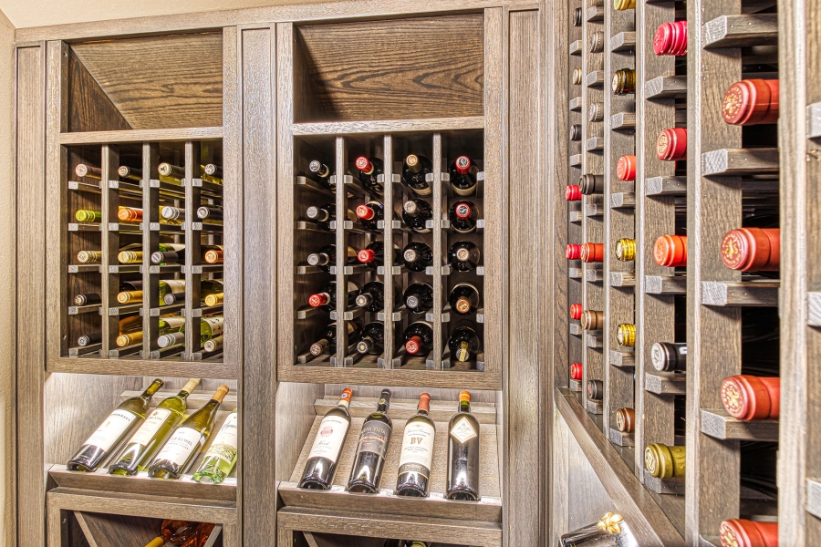 Corner of Modern Wine Cellar Under Stairs Section