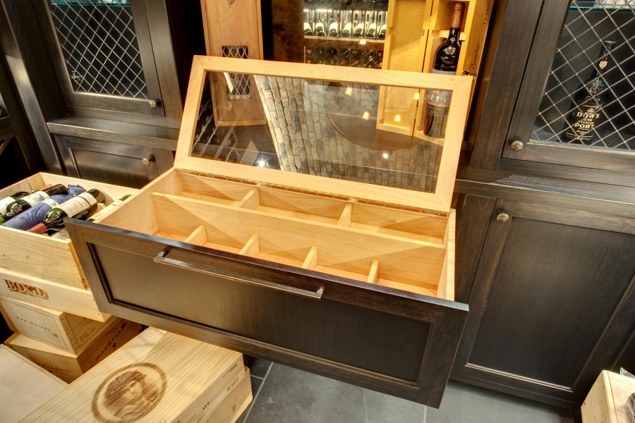 Custom Wine Cellar Humidor Drawer