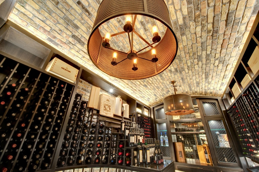 Detailed Ceiling of Custom WIne Cellar