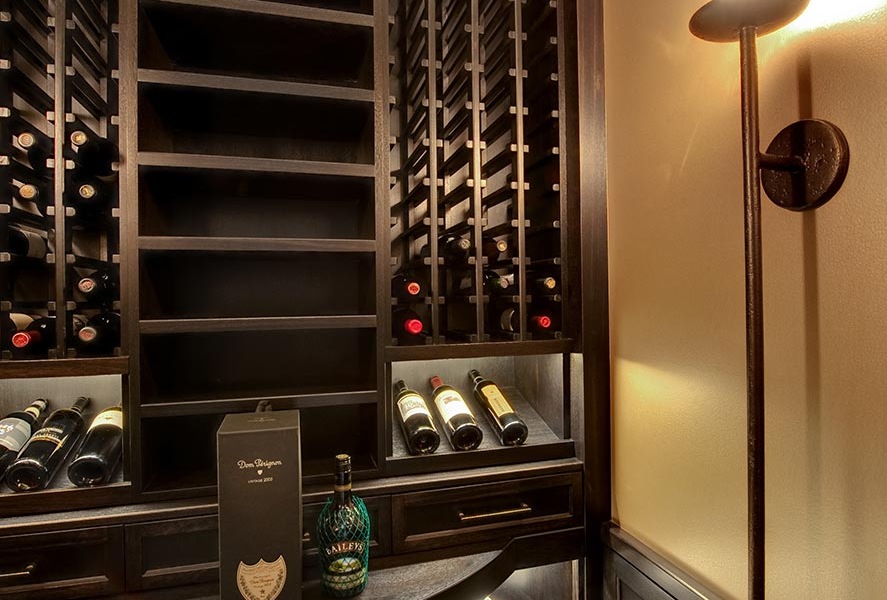 Detail of Custom Wine Shelves and Racks